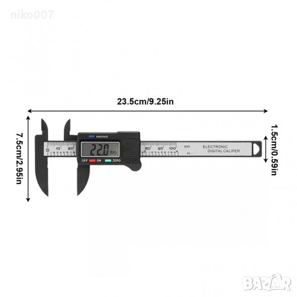 Цифров Електронен шублер-дебеломер 100 мм Микрометър , снимка 1