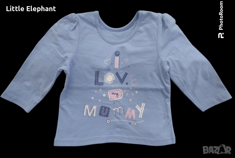 Блузка с дълъг ръкав за момиченце на 9-12 мес"I love my mummy",Англия/нова, снимка 1