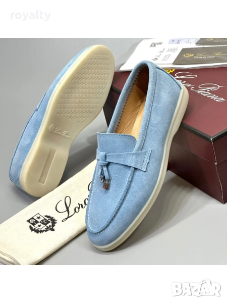 Loro Piana ЕСТЕСТВЕН ВЕЛУР Мъжки Сини Мокасини , снимка 1