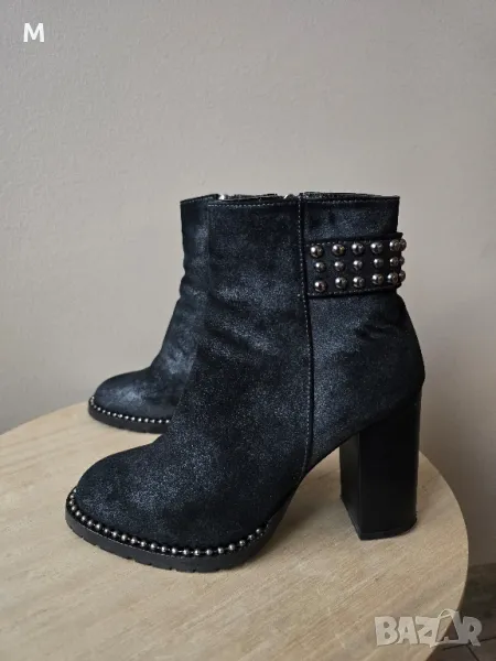 Уникални боти на GiAnni на ток от естествен материал с капси , снимка 1