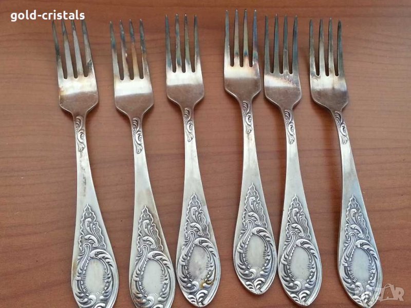 стари руски посребрени вилици мнц, снимка 1