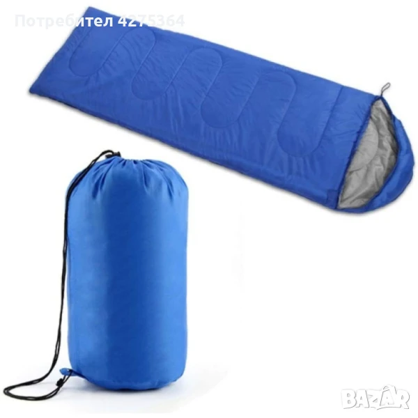 Зимен спален чувал BAO LONG HU WAI от водоустойчив полиестер с опция за стягане / Стил: плик; Качулк, снимка 1
