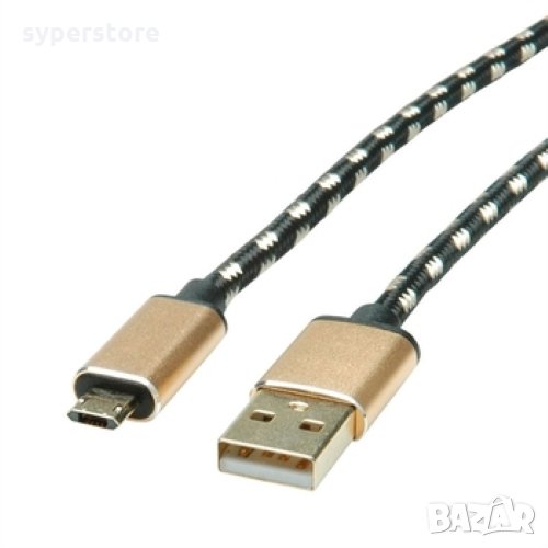 Кабел USB към Micro USB-B 2.0 Roline 11.02.8828 OTG Hi-Speed 1.8м USB to Micro USB-B M/M, снимка 1