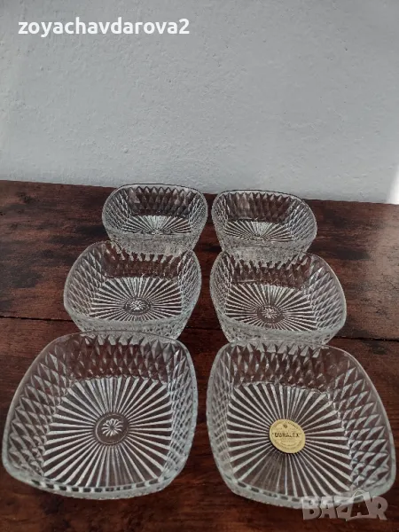 6 БР. НОВИ КВАДРАТНИ КУПИЧКИ ВИНТИДЖ DURALEX GLAS, снимка 1