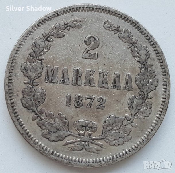 Монета Финландия 2 Марки 1872 г. Александър II  /5, снимка 1