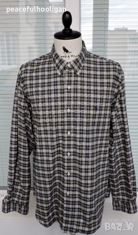 Polo Ralph Lauren Mens Strech Oxford Checked Long Sleeve Shirt Size XXL Slim Fit, снимка 1