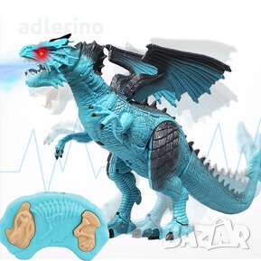 RC Dragon Dinosaur, ходещ Динозавър Драгон, 41 см, ефекти, пара , снимка 1