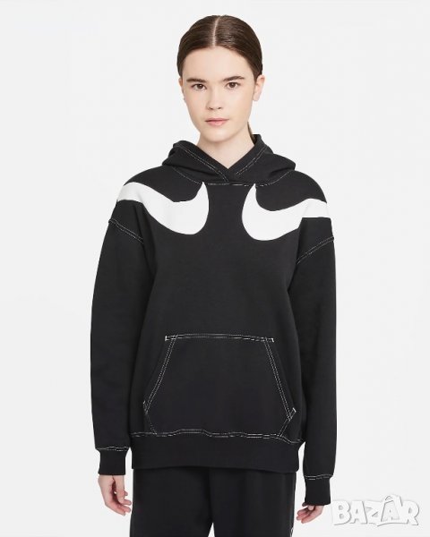 Дамско горнище Nike Sportswear Swoosh Oversized Fleece - размер S, снимка 1