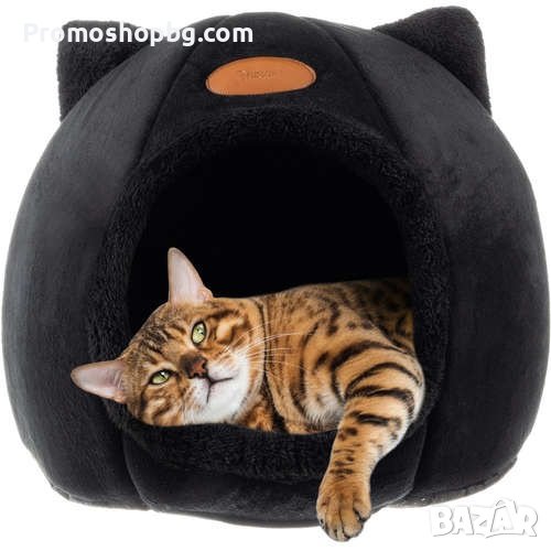 Къща за коте / легло за котка Purlov, черна, снимка 1