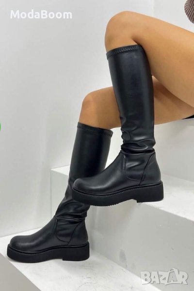Равни кожени ботуши , снимка 1
