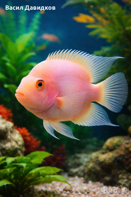 Бял папагал (White / Platinum Blood Parrot), снимка 1