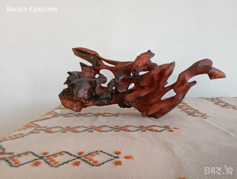 Скулптура, абстрактна пластика от дърво в 3 проекции, - "Танцуващата гора" 1987 г, уникат, снимка 1