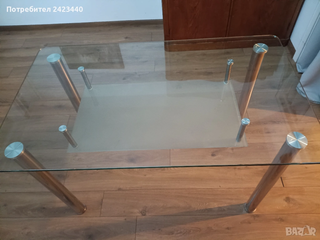 Стъклена трапезна маса , снимка 1