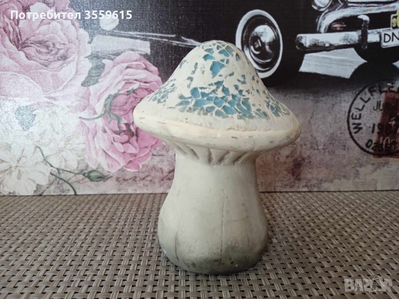 декоративна гъба от Португалия, изработена от керамика и стъкло, снимка 1