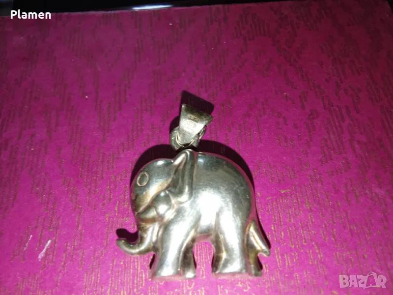 Висулка сребърно слонче, снимка 1