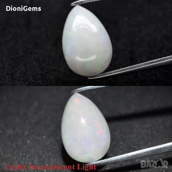  2.21-каратов Натурален Кристален Опал – Крушовидна Форма, Етиопия | Вълшебна Игра на Цветове ✨, снимка 1