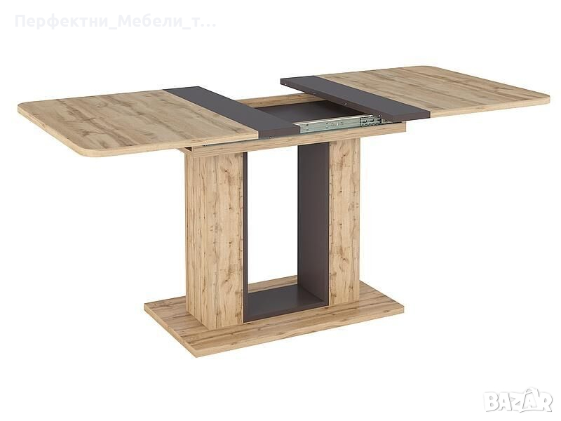 Разтегалетна трапезна маса икономичен модел-Дъб вотан/кафяв цвят, снимка 1