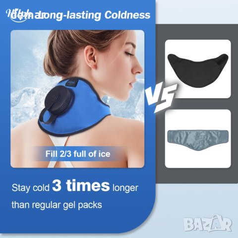 Hilph Neck Ice Pack Wrap Торбичка с лед за студена терапия на врат за многократна употреба, снимка 5 - Други - 44478878