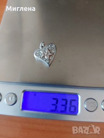 Сребърна висулка сърце , снимка 2 - Колиета, медальони, синджири - 34106680