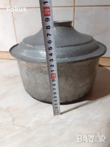 Стара възрожденска медна тенджера с капак - калайдисана, снимка 6 - Антикварни и старинни предмети - 53348070