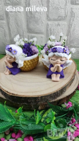 Ангелчета в цвят лилав!!, снимка 18 - Декорация за дома - 50773829