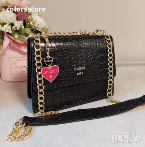 Черна лачена чанта Guess код SG204, снимка 3 - Чанти - 39836944