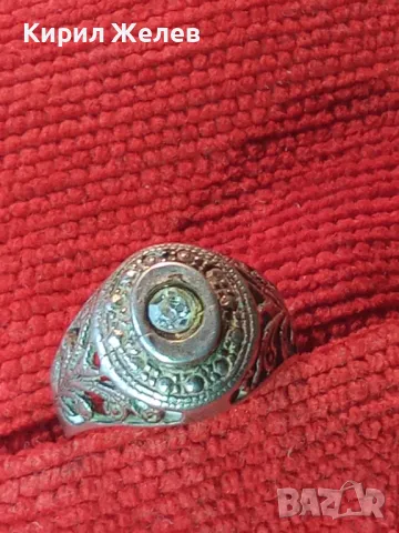Стар ФЛОРАЛЕН СКЪПОЦЕНЕН СРЕБЪРЕН ПРЪСТЕН СРЕБРО 925 с ЧИСТ ПЛАНИНСКИ КРИСТАЛ АЖУРНА ИЗРАБОТКА 49974, снимка 12 - Пръстени - 49272971