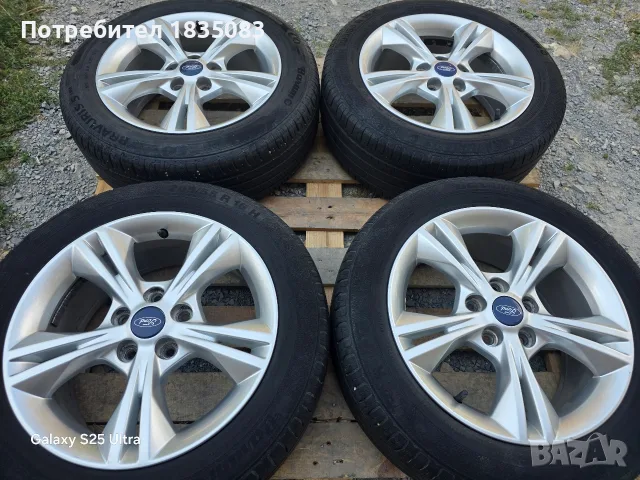 Лети джанти 16ки 5х108 Ford + летни гуми 205/55/16 Barum, снимка 3 - Гуми и джанти - 55797680