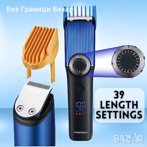 Нов BarberBoss Мъжки Тример 6 в 1 Брада, Коса, Нос, Тяло, LED, USB-C, снимка 5 - Машинки за подстригване - 51577767