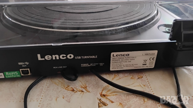 Lenco L-3867USB - полуавтоматичен грамофон с вграден RIAA, снимка 4 - Грамофони - 51552480