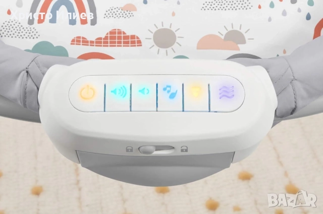 Сгъваема бебешка кошара кошче люлка Fisher Price с успокояващи вибрации музика , снимка 5 - Кошарки - 52487667