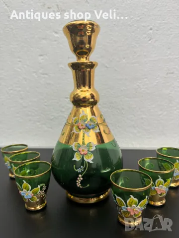 Гарафа и чаши Murano №6723 , снимка 3 - Антикварни и старинни предмети - 49729787