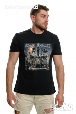 Нова мъжка тениска с дигитален печат на музикалната група Iron Maiden - A Matter of Life and Death, снимка 7 - Тениски - 37697243