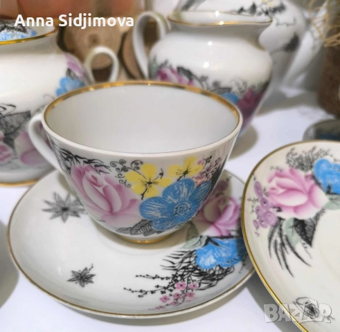 Руски порцелан ЛФЗ сервиз за чай , снимка 6 - Сервизи - 51727753