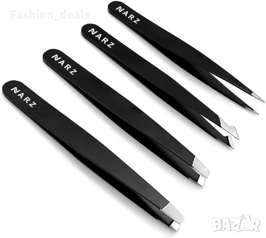 Нови 4 броя Прецизни пинсети от неръждаема стомана за лицево окосмяване, снимка 2 - Други - 35646232