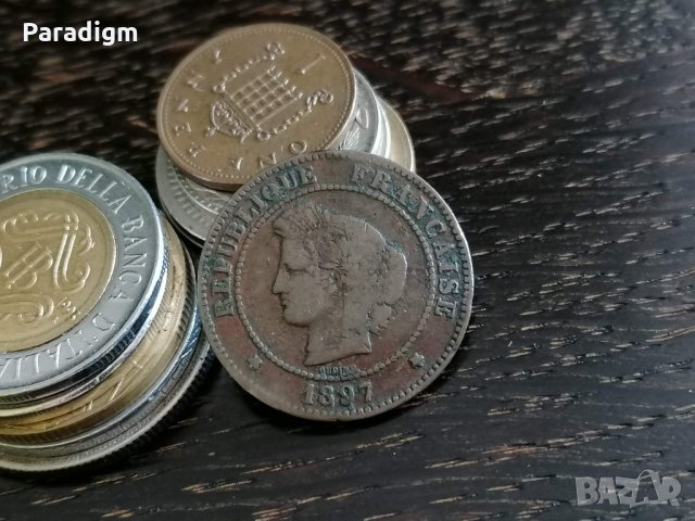 Монета - Франция - 5 сентима | 1897г., снимка 2 - Нумизматика и бонистика - 34124209