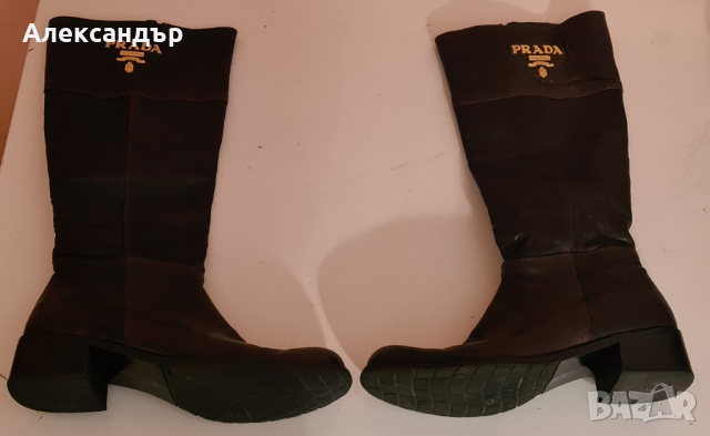 Дамски ботуши PRADA естествена кожа 38 нм, снимка 2 - Дамски ботуши - 44673100