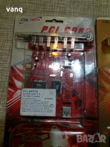 PCI КАРТА;4×USB USB 2.0. .2×1394, снимка 1 - За дома - 31627024