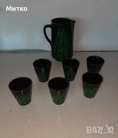 Ретро битов керамичен сервиз за вино, снимка 2 - Сервизи - 52860743