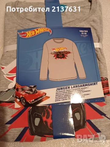 НОВИ  ! ДЕТСКИ БЛУЗИ Hot Wheels  с ДЪЛЪГ РЪКАВ 