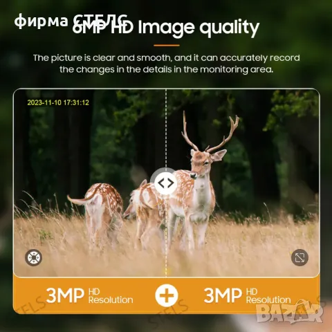 Соларна камера STELS SZ6, 4G, 6MP, PTZ, PIR – Черна и Камуфлаж, снимка 5 - IP камери - 50204483