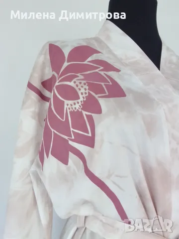 Ръчно рисувано сатенирано кимоно , снимка 4 - Сака - 48865036