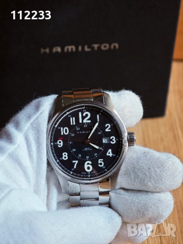 БАРТЕР Hamilton Khaki Field Officer Auto, снимка 7 - Мъжки - 52322363
