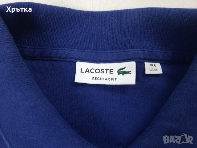 Lacoste Pima Cotton - Оригинална мъжка тениска с яка размер XL, снимка 7 - Тениски - 51071013