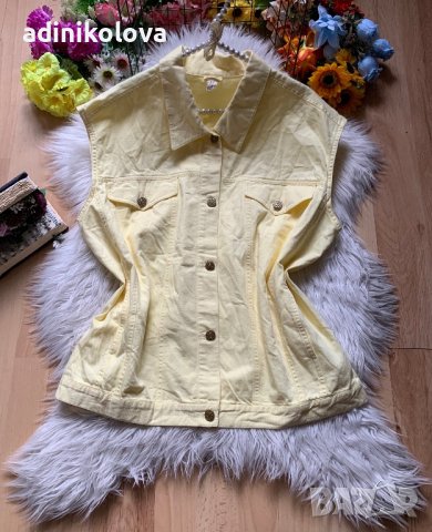 Жълт дънков елек, снимка 1