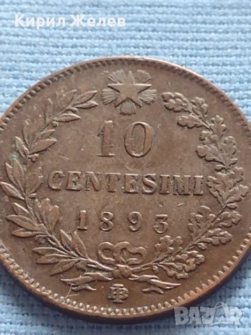 Рядка монета 10 чентезима 1893г. Италия Умберто първи за КОЛЕКЦИОНЕРИ 30443, снимка 3 - Нумизматика и бонистика - 42682859