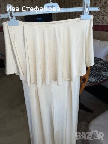 Елегантен нов  бял еластичен парти официален гащеризон ASOS Asos волани къдри , снимка 13 - Гащеризони - 40671699