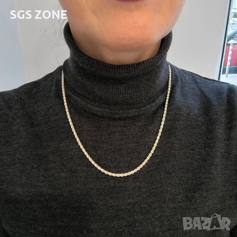 Красиво сребърено колие от Италия с родиево покритие, снимка 8 - Колиета, медальони, синджири - 53122720