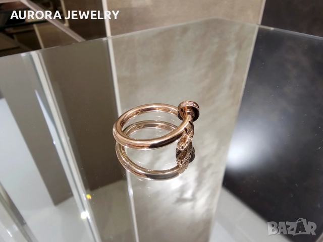 CARTIER Nail Juste un Clou Classic Rose Gold Diamonds Пръстен Пирон, снимка 4 - Пръстени - 52888495