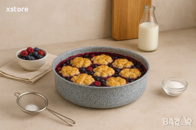 Тава Voltz Siena, Кръгла, Мраморно каменно керамично покритие, алуминий, снимка 2 - Съдове за готвене - 50198194